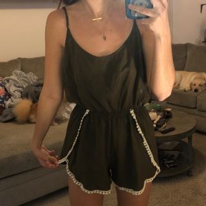 Army green romper